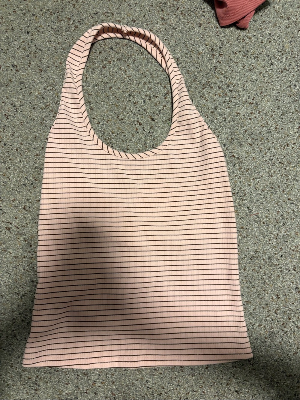 Striped Pink and Brown Striped Halter Top